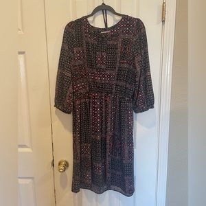 Loft Peasant Floral Long Sleeve Dress